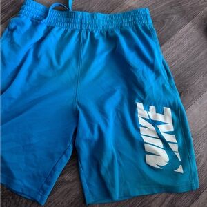 Nike BOYS Blue Athletic Shorts with Bold Logo